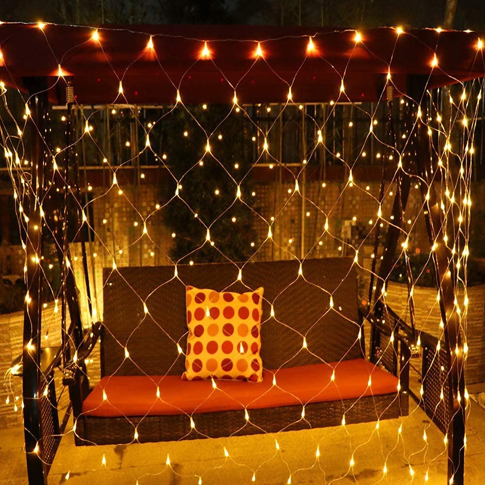 Solar Net Mesh Fairy Lights - 8 Modes Waterproof LED String Lights for Garden
