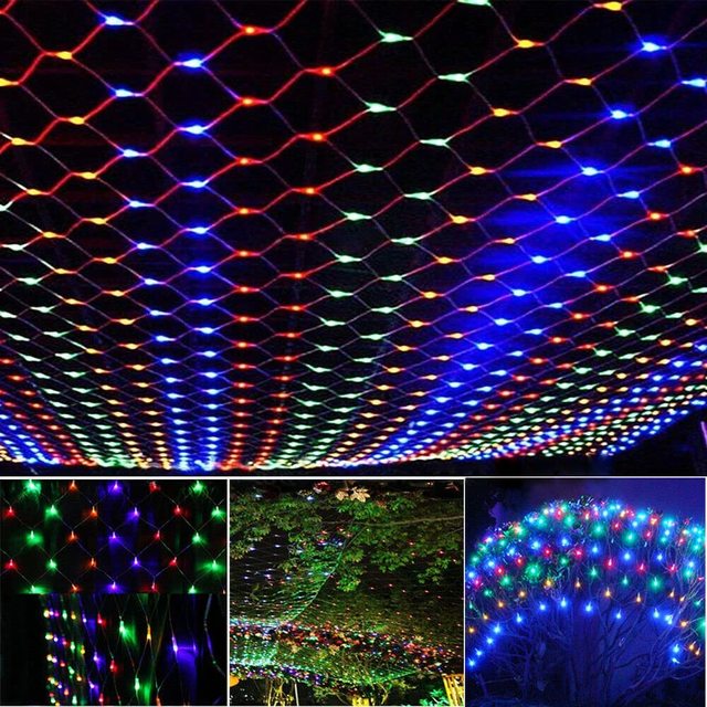 Solar Net Mesh Fairy Lights - 8 Modes Waterproof LED String Lights for Garden