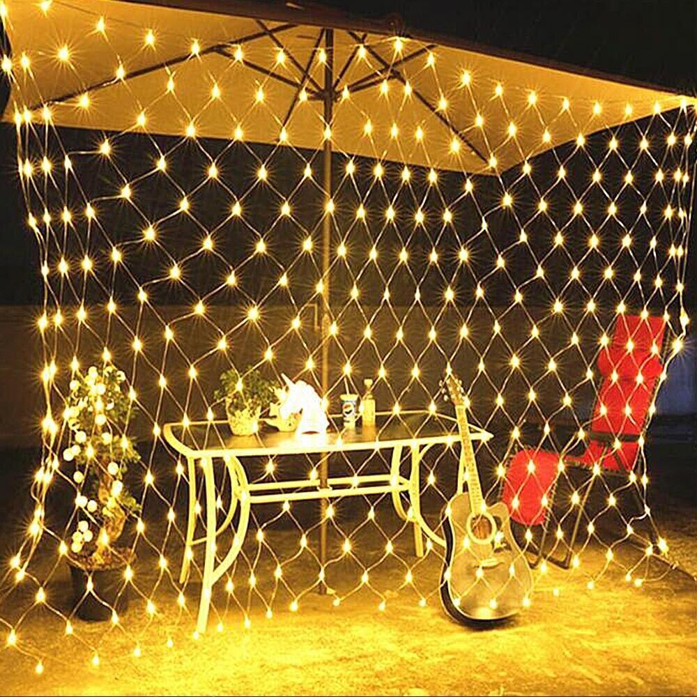 Solar Net Mesh Fairy Lights - 8 Modes Waterproof LED String Lights for Garden