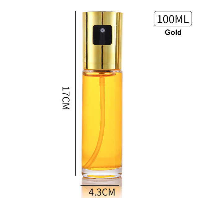 Glass Oil Spray Bottle - 100ML Kitchen Condiment Dispenser with Pump Sprayer