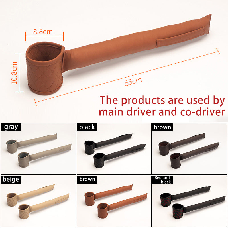 Leather Car Seat Gap Filler - Premium Storage Organizer with Dual Pockets