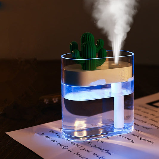 Cactus USB Humidifier & Essential Oil Diffuser - 160ML Ultrasonic Aromatherapy