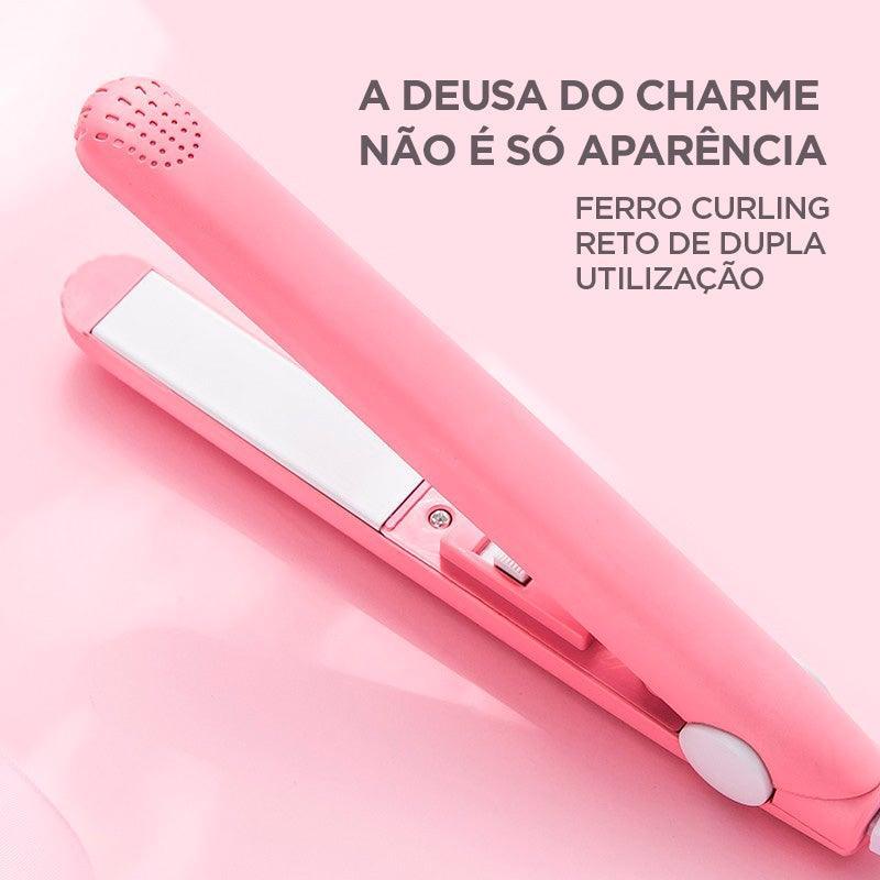 Mini Ceramic Hair Straightener & Curler - Portable Travel Hair Styling Tool
