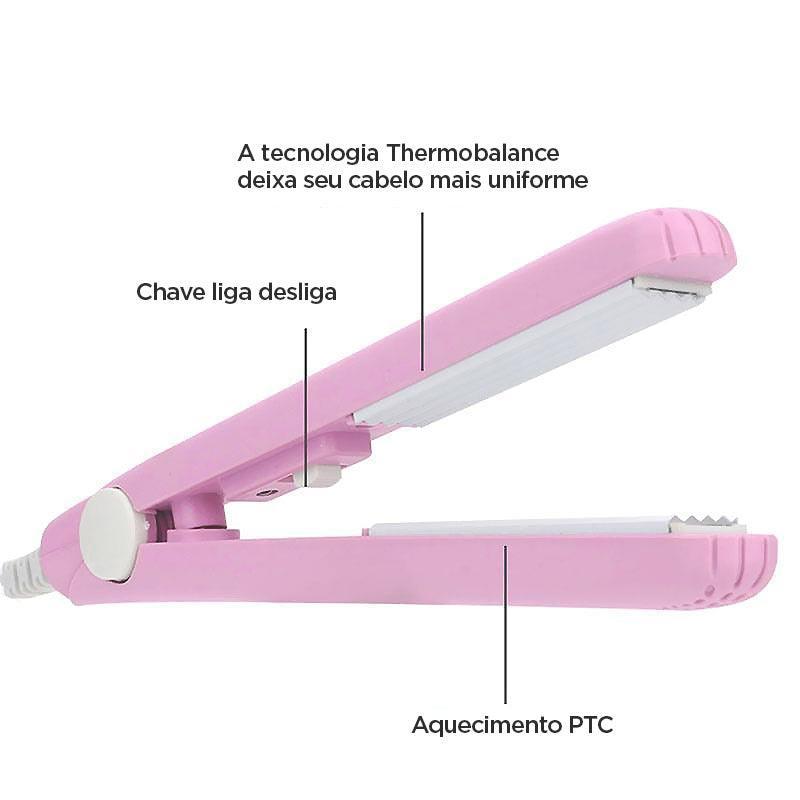 Mini Ceramic Hair Straightener & Curler - Portable Travel Hair Styling Tool