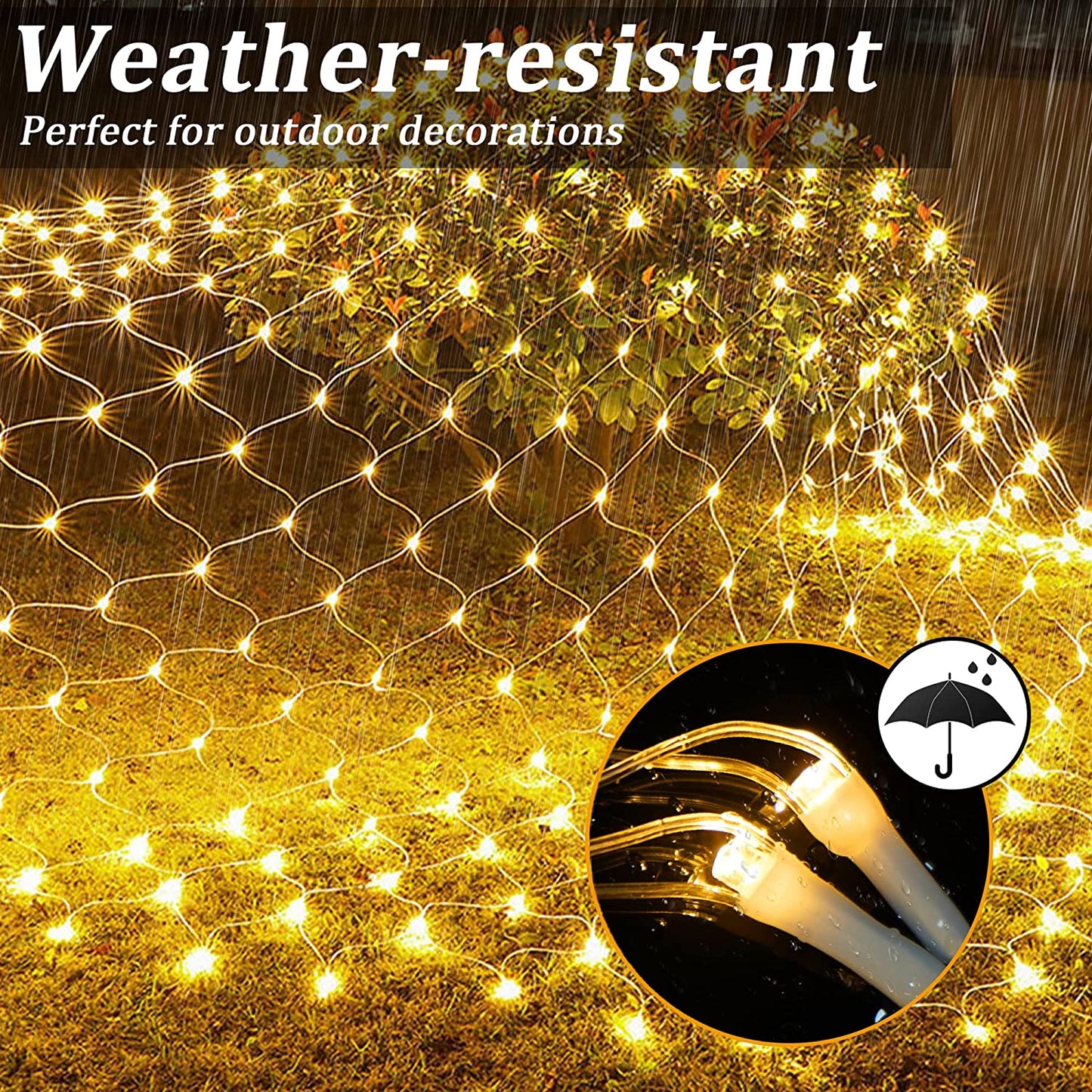 Solar Net Mesh Fairy Lights - 8 Modes Waterproof LED String Lights for Garden