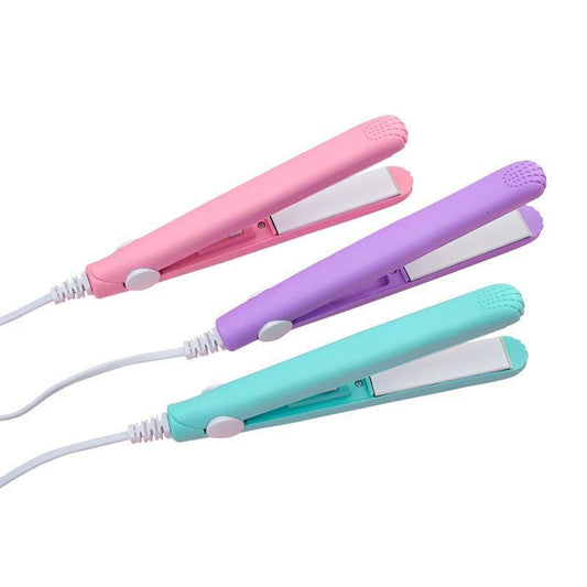 Mini Ceramic Hair Straightener & Curler - Portable Travel Hair Styling Tool