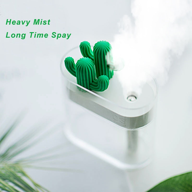 Cactus USB Humidifier & Essential Oil Diffuser - 160ML Ultrasonic Aromatherapy