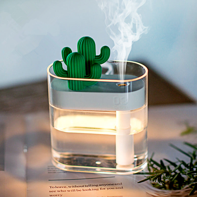 Cactus USB Humidifier & Essential Oil Diffuser - 160ML Ultrasonic Aromatherapy