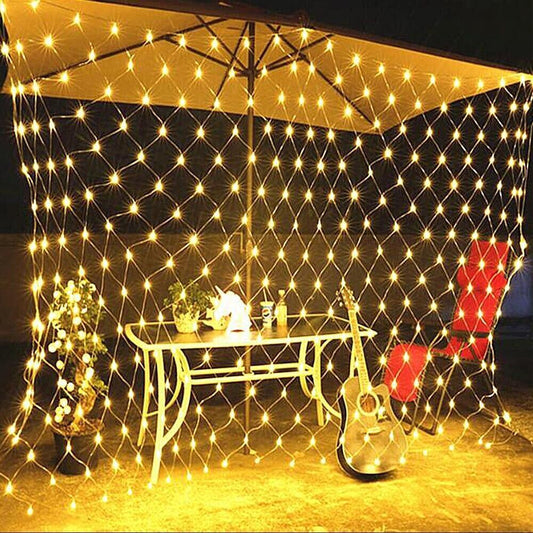 Solar Net Mesh Fairy Lights - 8 Modes Waterproof LED String Lights for Garden