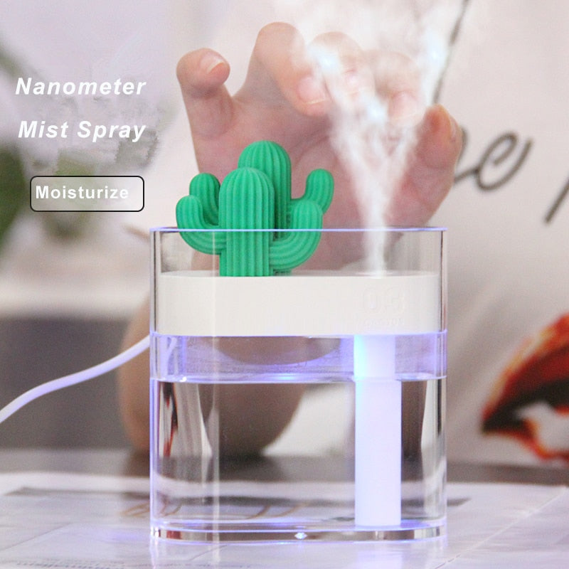 Cactus USB Humidifier & Essential Oil Diffuser - 160ML Ultrasonic Aromatherapy